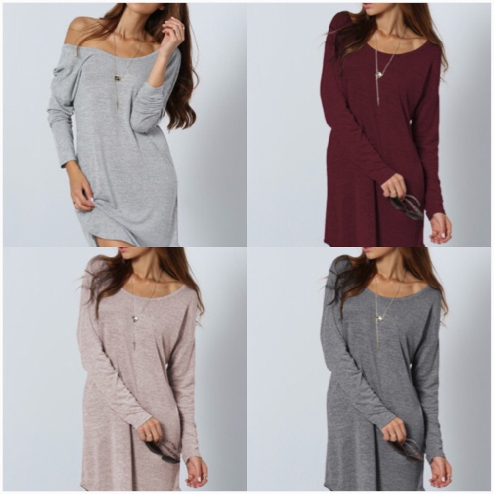Heather Gray V-Back Shirt Dress - Picture 7 of 8
